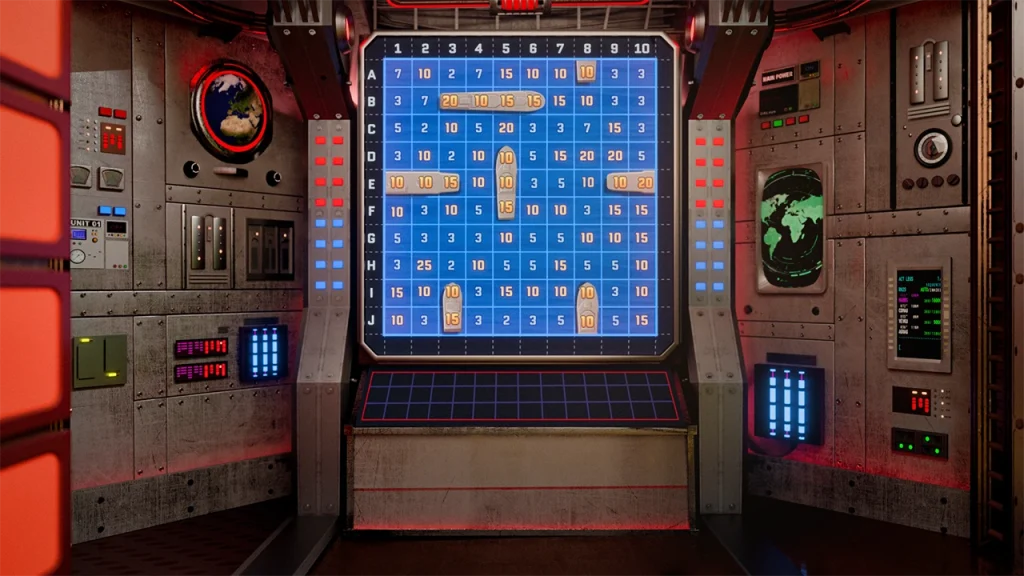 Battleship bonus game in Game Night live casino game