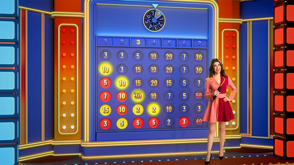 Connect 4 bonus game in Game Night live casino game