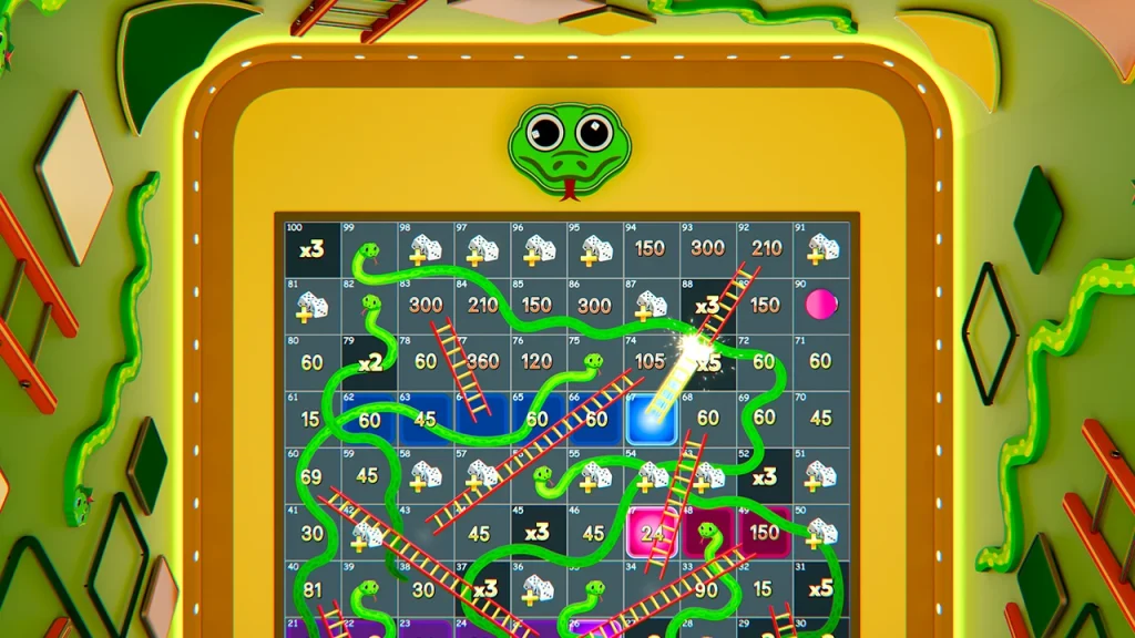 Snakes and Ladders bonus game in Game Night live casino game